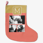 Grande Chaussette De Noël Créez votre propre collection photo Mariage Monogr (Devant)