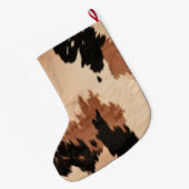 Grande Chaussette De Noël Crème Brown de cowhide (Dos (Accrochage))