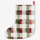 Grande Chaussette De Noël Crème d'argent Vert Rouge Trappe de Noël (Dos)