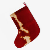 Grande Chaussette De Noël Crème Rouge Occidental Nom de Noël (Dos (Accrochage))