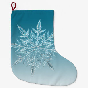 Grande Chaussette De Noël Cristal de glace bleu