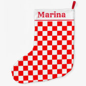 Grande Chaussette De Noël Croatie à damiers nom du motif (Dos)