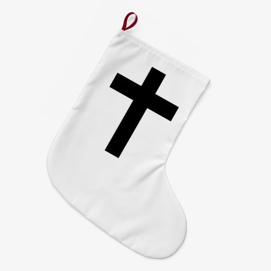 Grande Chaussette De Noël Croix chrétienne (Devant (Accrochage))