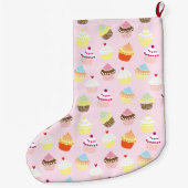 Grande Chaussette De Noël Cupcake Party Stocker (Dos)