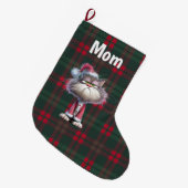 Grande Chaussette De Noël Custom cute santa cat Christmas  (Devant (Accrochage))