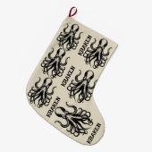 Grande Chaussette De Noël Custom Kraken Octopus Squid Name Personalized (Devant (Accrochage))