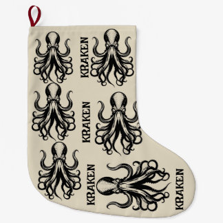 Grande Chaussette De Noël Custom Kraken Octopus Squid Name Personalized