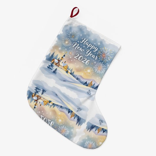 Grande Chaussette De Noël Custom Memory Keepsake Christmas Stocking (Devant (Accrochage))