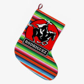 Grande Chaussette De Noël CUSTOM NAME Charro Horse Spanish Mexican Serape (Devant (Accrochage))
