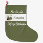 Grande Chaussette De Noël Custom Name Nordic Christmas Stocking (Devant)