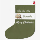 Grande Chaussette De Noël Custom Name Scandinavian Christmas Stocking (Dos)