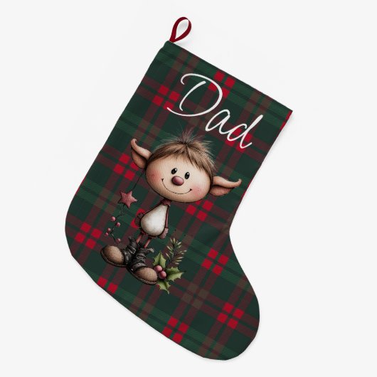 Grande Chaussette De Noël Customizable Christmas Elf  (Devant (Accrochage))