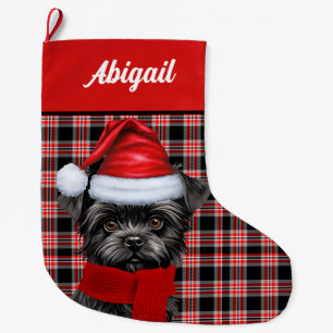 Grande Chaussette De Noël Cute Affenpinscher Chien vacances Plaid Personnali
