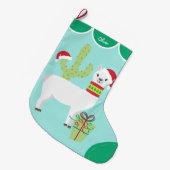 Grande Chaussette De Noël Cute blanche Llama Santa Hat (Devant (Accrochage))