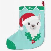 Grande Chaussette De Noël Cute blanche Llama Santa Hat (Dos)