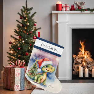 Grande Chaussette De Noël Cute Dinosaur