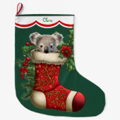 Grande Chaussette De Noël Cute Koala Bear Peeking (Devant)