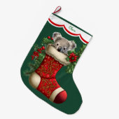 Grande Chaussette De Noël Cute Koala Bear Peeking (Devant (Accrochage))