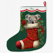 Grande Chaussette De Noël Cute Koala Bear Peeking (Dos)