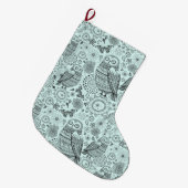 Grande Chaussette De Noël Cute Owl Motif (Devant (Accrochage))