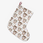 Grande Chaussette De Noël Cute Owl Motif (Devant (Accrochage))