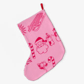 Grande Chaussette De Noël Cute Reindeer Stocking Sleigh Joyeux Vacances (Dos (Accrochage))