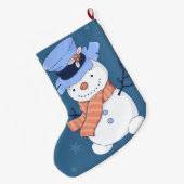 Grande Chaussette De Noël Cute Snowmen (Dos (Accrochage))
