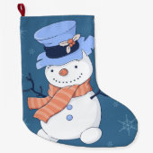 Grande Chaussette De Noël Cute Snowmen (Devant)
