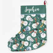 Grande Chaussette De Noël Cute Snowmen (Dos)