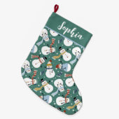 Grande Chaussette De Noël Cute Snowmen (Devant (Accrochage))