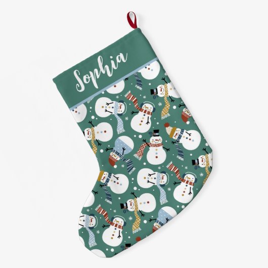Grande Chaussette De Noël Cute Snowmen (Dos (Accrochage))