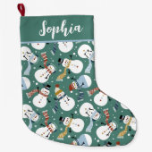 Grande Chaussette De Noël Cute Snowmen (Devant)