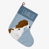 Grande Chaussette De Noël Cute Springer Spaniel chien animal (Devant (Accrochage))