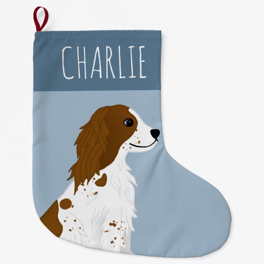 Grande Chaussette De Noël Cute Springer Spaniel chien animal (Devant)