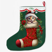 Grande Chaussette De Noël Cute Tiger Cub Pékin (Dos)