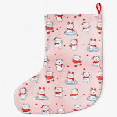 Grande Chaussette De Noël Cute Winter Polar Bear Christmas (Dos)