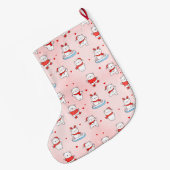 Grande Chaussette De Noël Cute Winter Polar Bear Christmas (Dos (Accrochage))