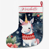 Grande Chaussette De Noël Cute Xmas Unicorn (Dos)