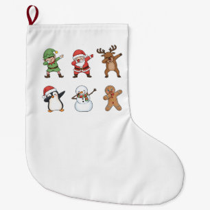 Grande Chaussette De Noël Dabbing Noël Santa Pingouin Rudolph Bonhomme de ne