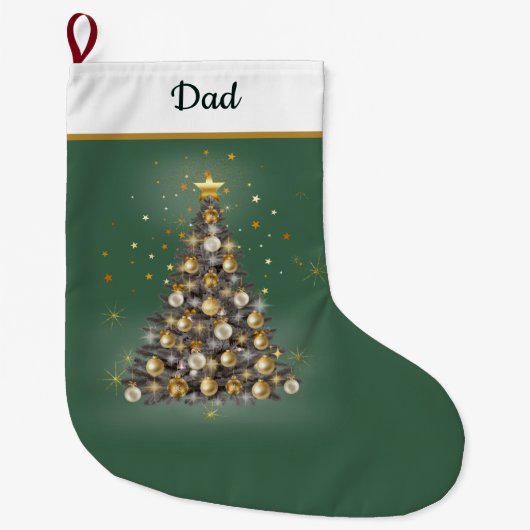 Grande Chaussette De Noël Dad’s Green Christmas Stocking – Classic Design (Devant)