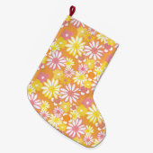 Grande Chaussette De Noël Daisies d'été (Devant (Accrochage))