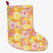 Grande Chaussette De Noël Daisies d'été (Devant)