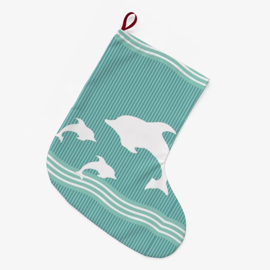 Grande Chaussette De Noël Dauphins (Devant (Accrochage))