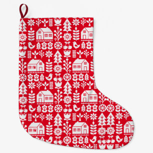 Grande Chaussette De Noël Décorations de Noël scandinaves nordiques