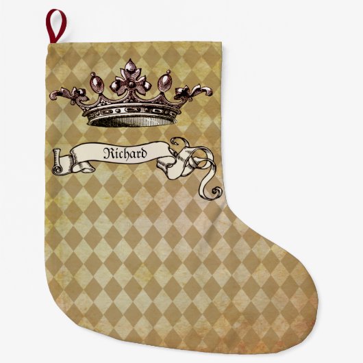 Grande Chaussette De Noël Décret royal personnalisé  (Devant)