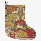 Grande Chaussette De Noël Deer &Tree Squirrel Bird Rowan Berries Art Nouveau (Devant)