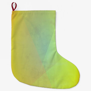 Grande Chaussette De Noël Dégradé géométrique jaune moderne