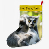 Grande Chaussette De Noël Des lémuriens de Madagascar surpris (Dos)