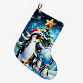 Grande Chaussette De Noël Des pingouins mignons dans un style de dessin anim (Devant (Accrochage))