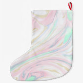 Grande Chaussette De Noël Design abstrait marbrée classique (Dos)